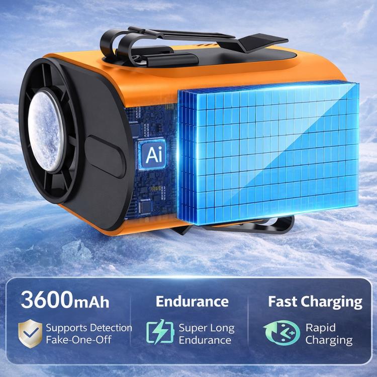 Mini ventilador de alta velocidad M376 para colgar en la cintura con compresa de hielo y batería de 3600 mAh.
