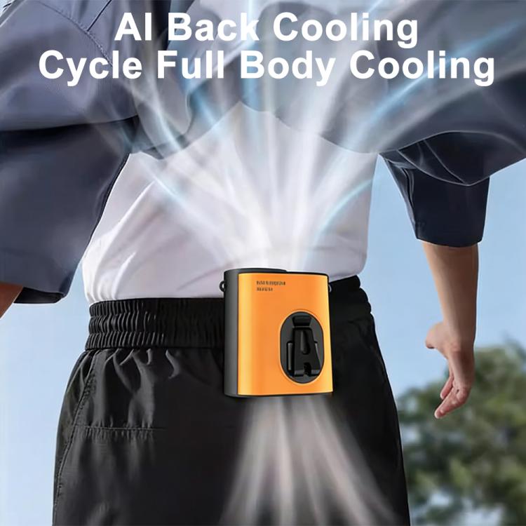 Mini ventilador de alta velocidad M376 para colgar en la cintura con compresa de hielo y batería de 3600 mAh.