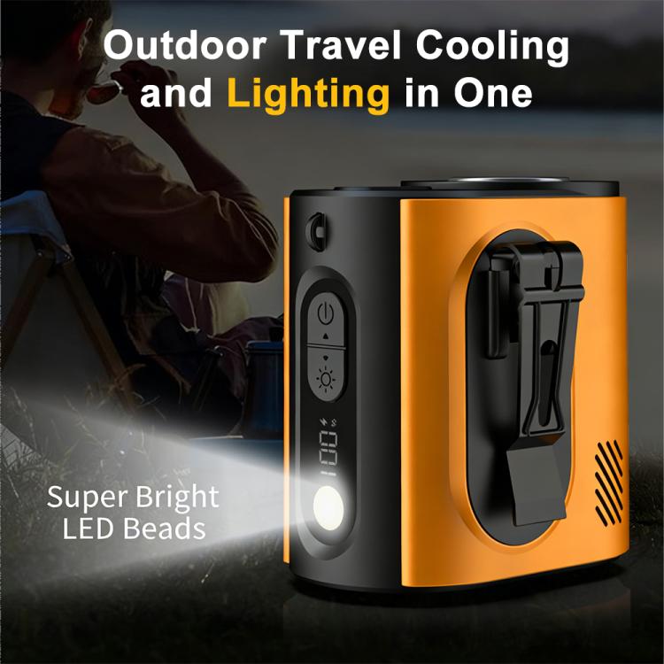 Mini ventilador de alta velocidad M376 para colgar en la cintura con compresa de hielo y batería de 3600 mAh.