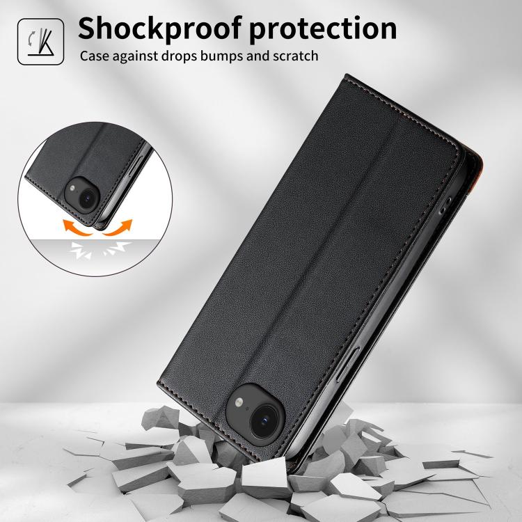 Funda para teléfono Dierfeng Splicing de cuero vegano con imán RFID resistente, For iPhone 17e / 16e, For iPhone 17 Pro Max, For iPhone 17 Pro, For iPhone 17, For iPhone Air, For iPhone 16 Pro Max, For iPhone 16 Pro, For iPhone 16 Plus