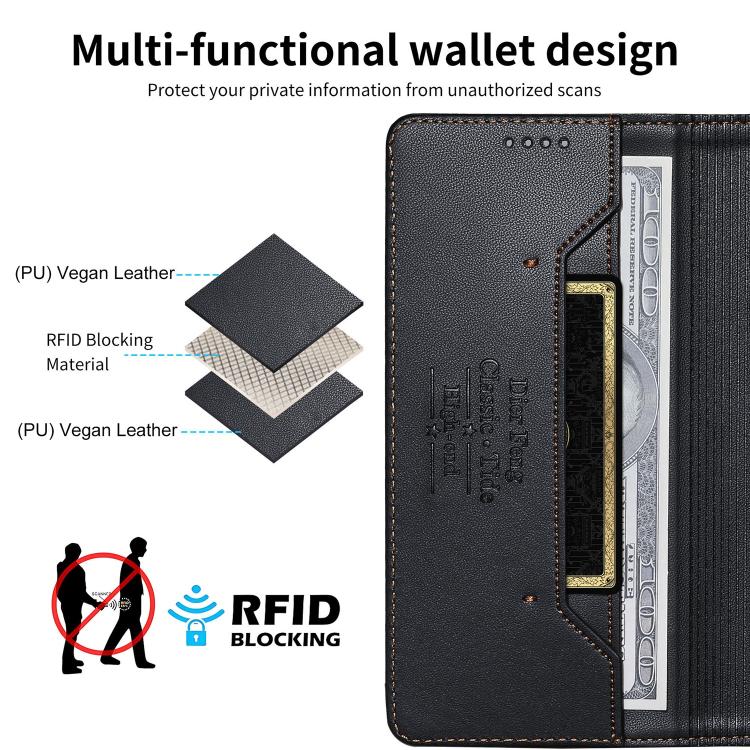 Funda para teléfono Dierfeng Splicing de cuero vegano con imán RFID resistente, For iPhone 11 Pro Max, For iPhone 11, For iPhone 11 Pro, For iPhone X / XS, For iPhone XR, For iPhone XS Max, For iPhone 8 Plus / 7 Plus