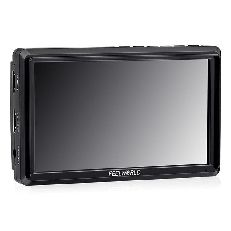 FEELWORLD S55E Monitor de vídeo de campo para cámara DSLR de 5,5 pulgadas, FHD IPS, compatible con 4K, entrada y salida HDMI, brazo inclinable, salida de alimentación