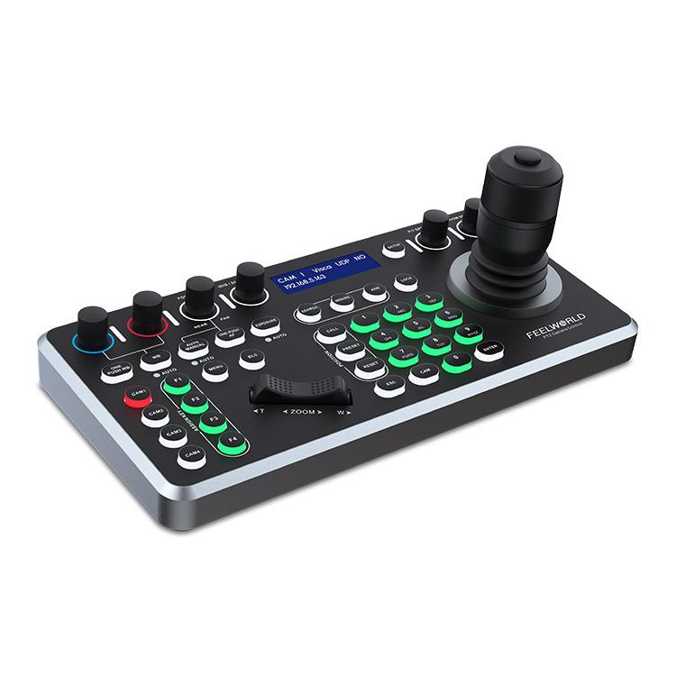 Controlador de cámara PTZ NDI FEELWORLD KBC20 con joystick y teclado, compatible con múltiples protocolos de control PoE., EU Plug, US Plug, UK Plug, AU Plug
