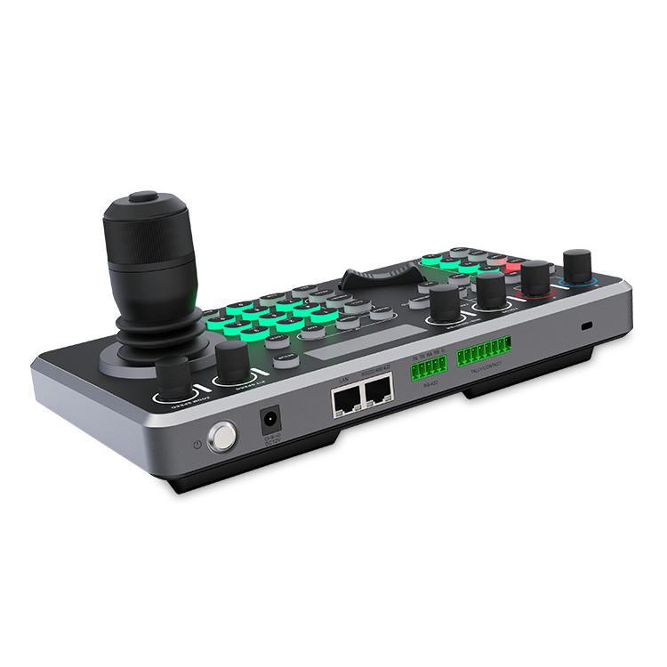 Controlador de cámara PTZ FEELWORLD KBC20N NDI con joystick y teclado, compatible con múltiples protocolos de control PoE., EU Plug, US Plug, UK Plug, AU Plug