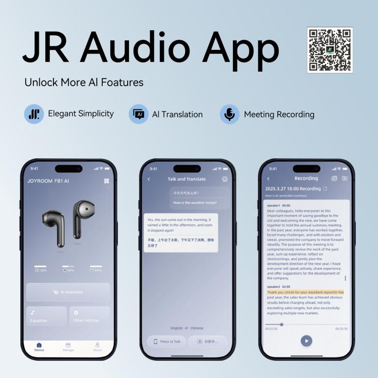 Auriculares inalámbricos JOYROOM Funpods Serie JR-FB1 con traducción por IA