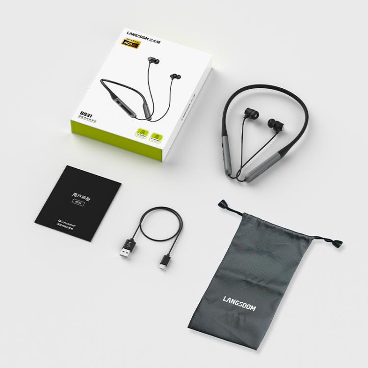 Auriculares Bluetooth Langsdom BS21 con interruptor magnético y batería de larga duración.