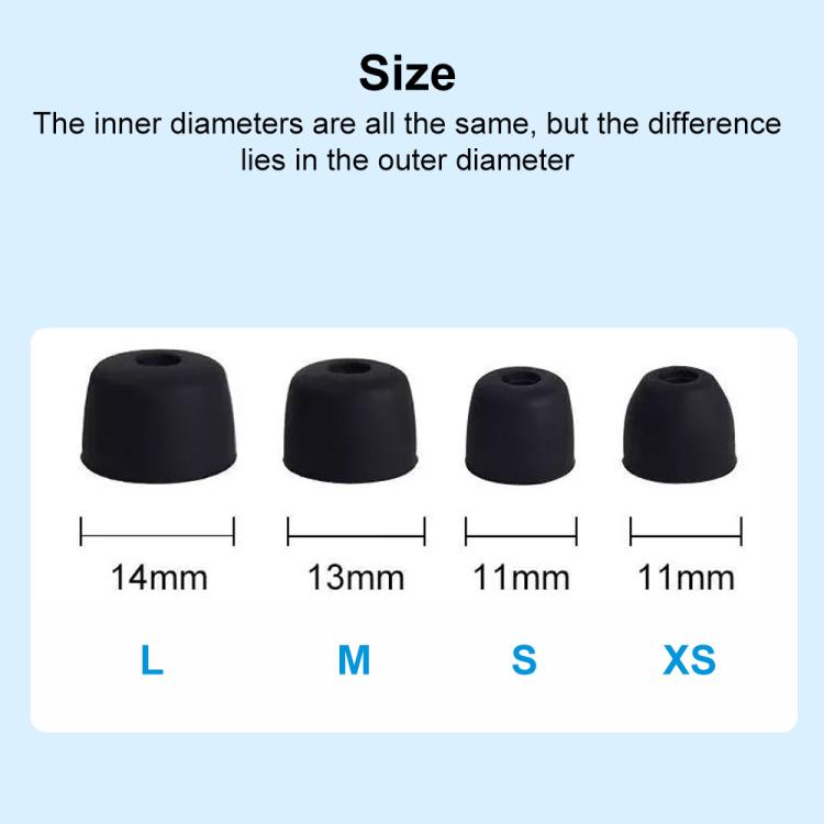 Kit de 4 pares de almohadillas de silicona de repuesto para auriculares XDcase, tamaños XS/S/M/L, 4 Pairs
