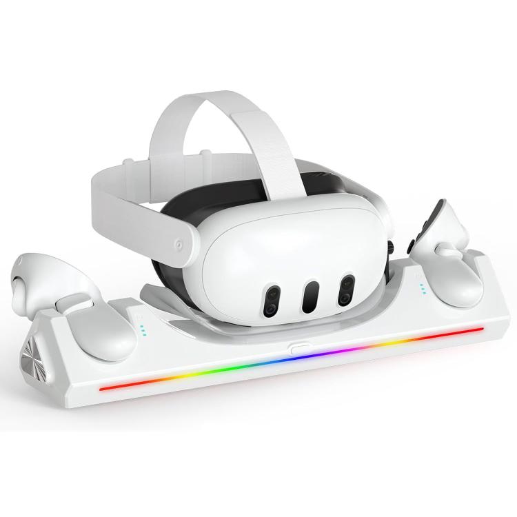 Base de carga magnética para auriculares y controladores de realidad virtual WG39, enchufe estadounidense., For Meta Quest 3 / 3S