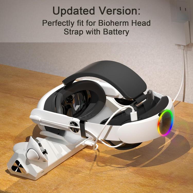 Base de carga magnética para auriculares y controladores de realidad virtual WG39, enchufe estadounidense., For Meta Quest 3 / 3S