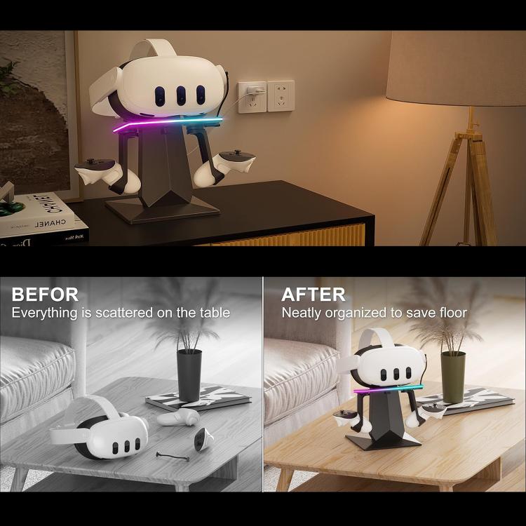 Soporte para pantalla de realidad virtual con iluminación RGB WG67, For Meta Quest 2 / 3 / 3S