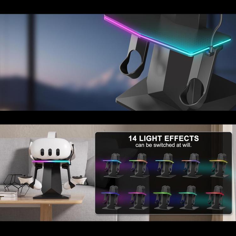 Soporte para pantalla de realidad virtual con iluminación RGB WG67, For Meta Quest 2 / 3 / 3S