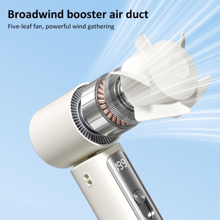 Mini ventilador de mano Y33 con pantalla digital.