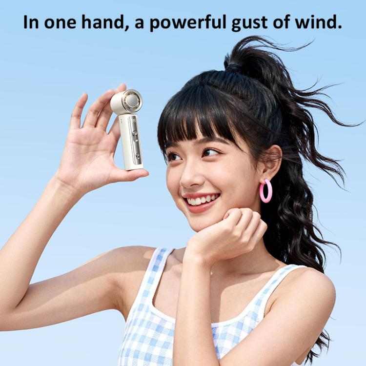 Mini ventilador de mano Y33 con pantalla digital.