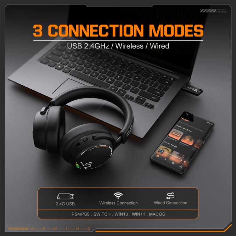 Auriculares para juegos de eSports con cable, Bluetooth 2.4G y triple modo ONIKUMA GT886, GT886