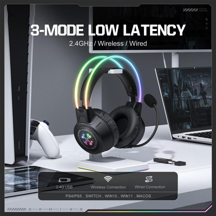 Auriculares para juegos con cable Bluetooth 2.4G ONIKUMA GT889 con RGB de tres modos, GT889