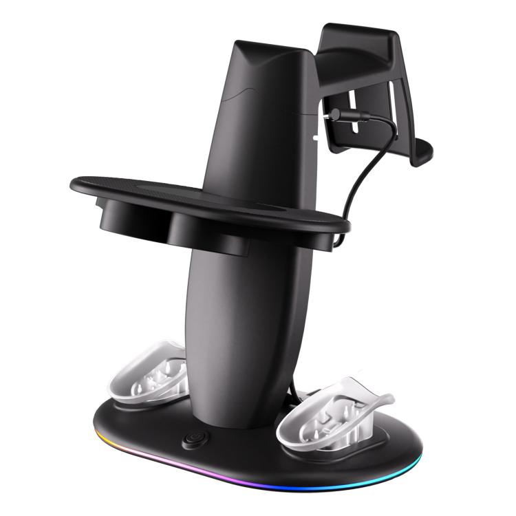 Soporte para pantalla de realidad virtual con iluminación RGB WG68 y carga rápida, enchufe estadounidense., For Meta Quest 2 / 3 / 3S