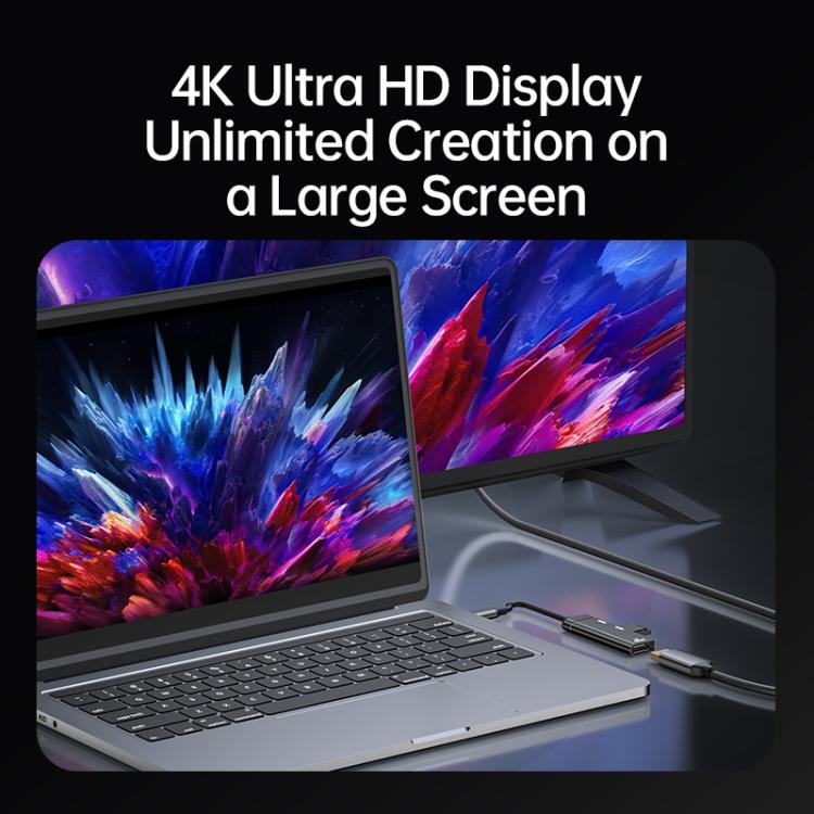 Estación de acoplamiento HUB de 60 W con puertos USB-C a USB-C, USB-A y DisplayPort 4K, Type-C to Type-C+USB+DP