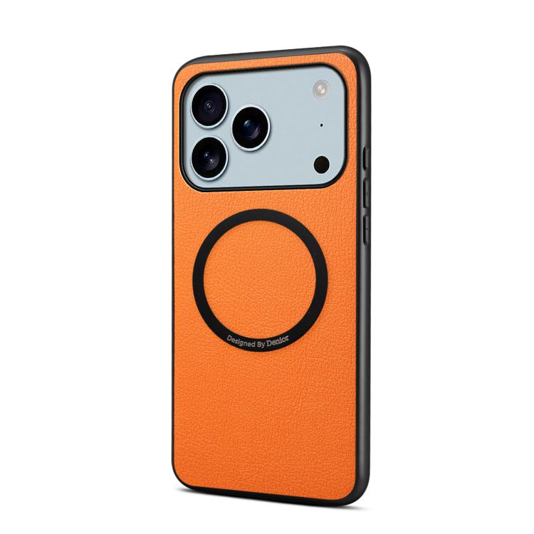 Funda magnética para teléfono Denior A08 de piel sintética vegana con textura de piel de becerro, For iPhone 17 Pro Max, For iPhone 17 Pro, For iPhone 17, For iPhone Air