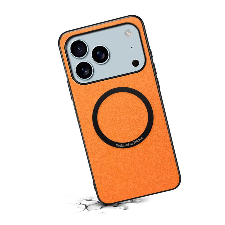 Funda magnética para teléfono Denior A08 de piel sintética vegana con textura de piel de becerro, For iPhone 17 Pro Max, For iPhone 17 Pro, For iPhone 17, For iPhone Air