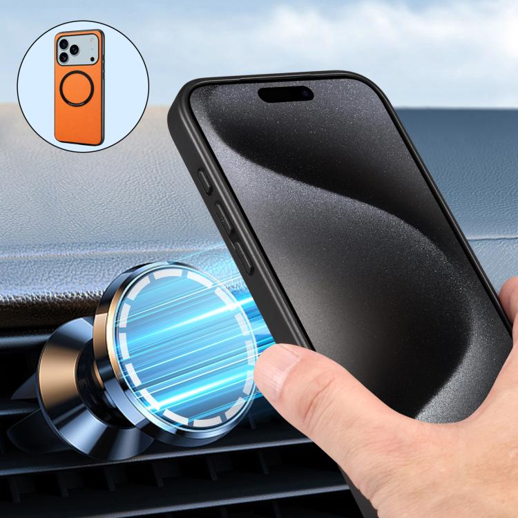 Funda magnética para teléfono Denior A08 de piel sintética vegana con textura de piel de becerro, For iPhone 17 Pro Max, For iPhone 17 Pro, For iPhone 17, For iPhone Air