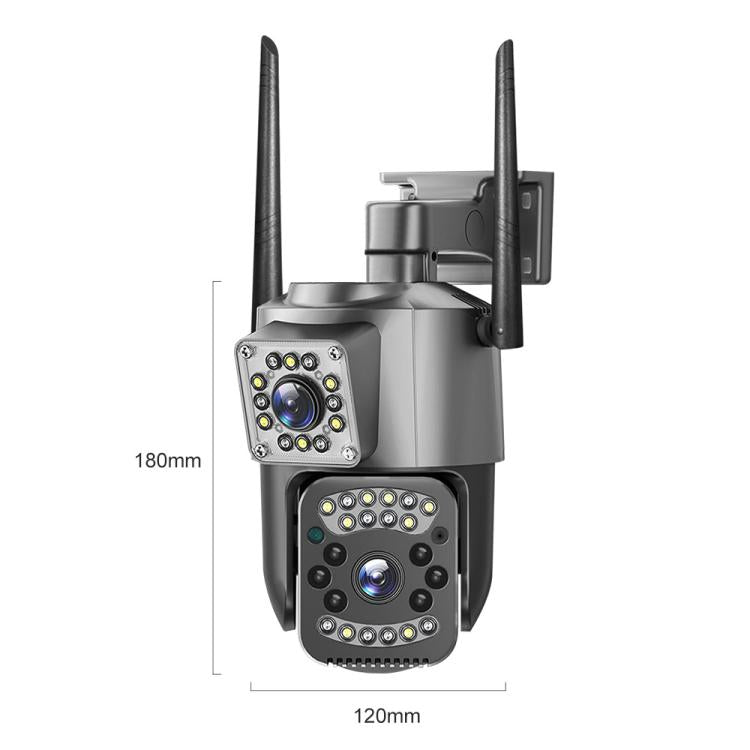 Cámara de vigilancia panorámica HD WiFi V380 Pro de 2 MP con doble lente