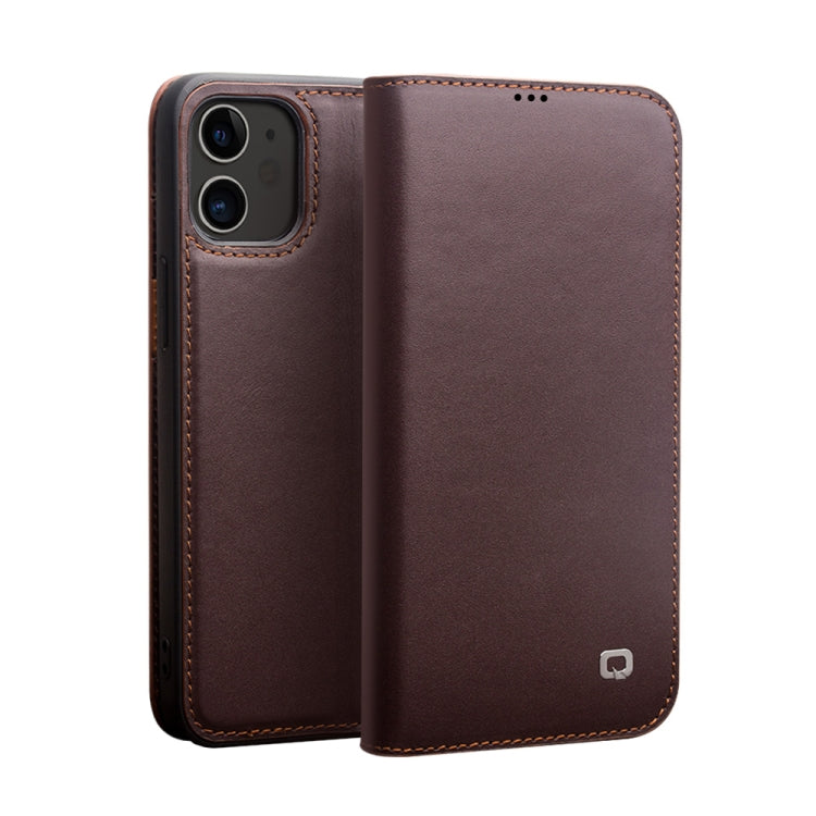 QIALINO Estuche de cuero con tapa horizontal comercial con soporte y ranuras para tarjetas y billetera, For iPhone 12 mini, For iPhone 12 / 12 Pro, For iPhone 12 Pro Max