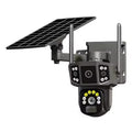 Cámara de vigilancia V380 Pro panorámica de 3 MP con doble lente, inalámbrica, WiFi y alimentada por energía solar.