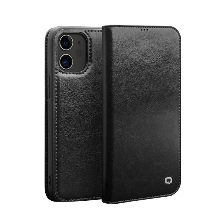 QIALINO Estuche de cuero con tapa horizontal con soporte y ranuras para tarjetas y billetera, For iPhone 12 mini, For iPhone 12 / 12 Pro, For iPhone 12 Pro Max