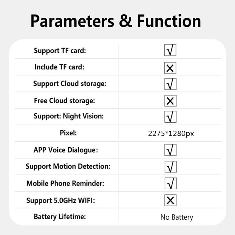 Cámara de vigilancia inteligente inalámbrica WiFi para ventanas, 2.4GHz, 5.0GHz