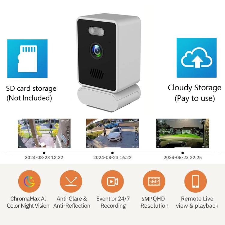 Cámara de vigilancia inteligente inalámbrica WiFi para ventanas, 2.4GHz, 5.0GHz