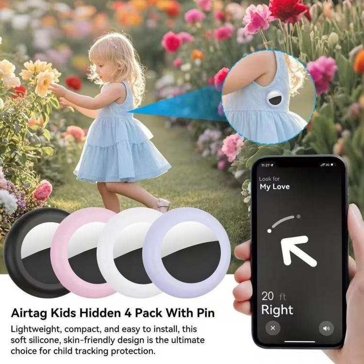 XDcase 4 fundas protectoras de silicona impermeables con pasador, 4PCS (Black White Blue Green), 4PCS (Red Pink Purple Transparent)