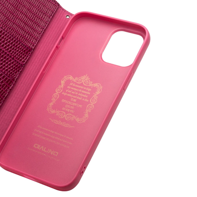 QIALINO Estuche de cuero con tapa horizontal con textura de cocodrilo con ranuras para tarjetas y billetera, For iPhone 12 mini, For iPhone 12 / 12 Pro, For iPhone 12 Pro Max
