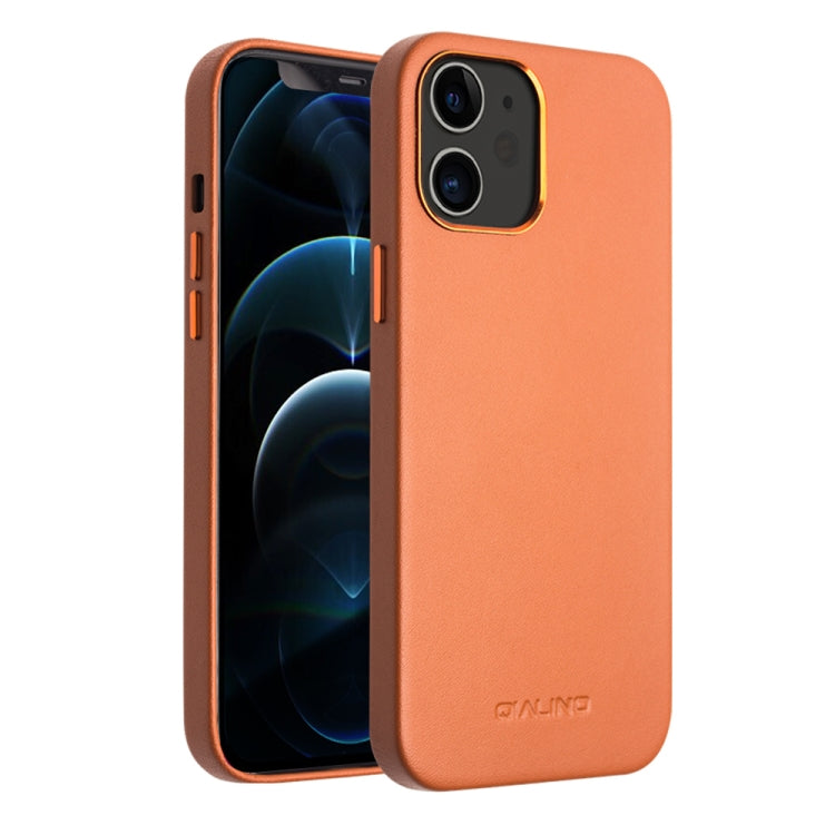 QIALINO Estuche protector de cuero de vaca a prueba de golpes, For iPhone 12 mini, For iPhone 12 / 12 Pro, For iPhone 12 Pro Max