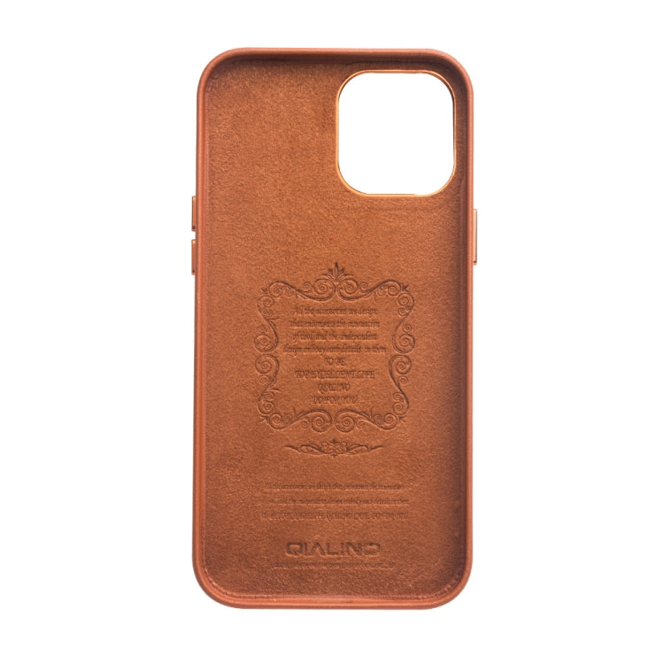 QIALINO Estuche protector de cuero de vaca a prueba de golpes, For iPhone 12 mini, For iPhone 12 / 12 Pro, For iPhone 12 Pro Max