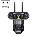 Cámara de vigilancia inalámbrica WiFi panorámica HD V380 de 3 MP y 360 grados con triple lente., EU Plug, US Plug
