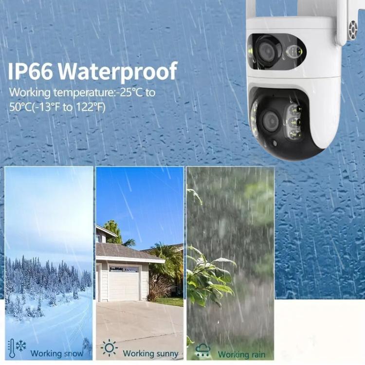 Cámara de vigilancia WiFi inteligente V380 de 2 MP HD con enlace de bola de pistola, EU Plug, US Plug