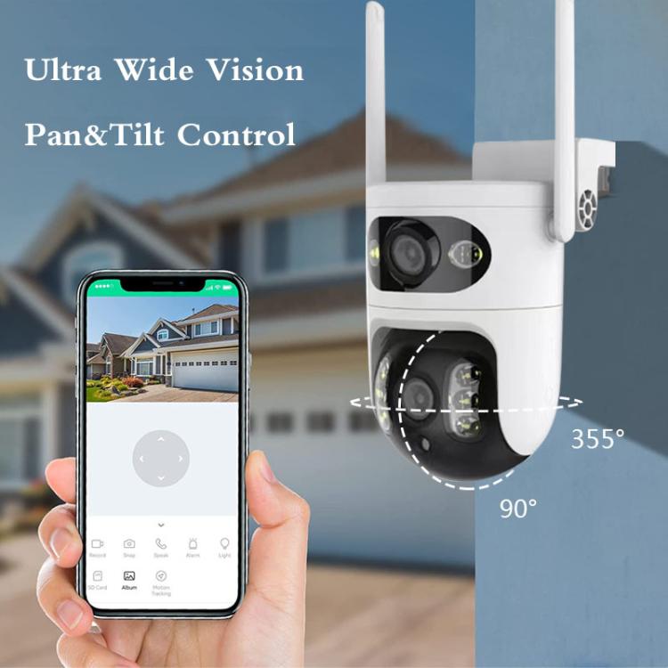 Cámara de vigilancia WiFi inteligente V380 de 2 MP HD con enlace de bola de pistola, EU Plug, US Plug