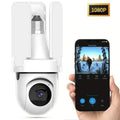 Cámara de vigilancia inalámbrica WiFi con diseño de bombilla de ventilador de tres aspas, 3MP HD., 2.4GHz, 5.0GHz