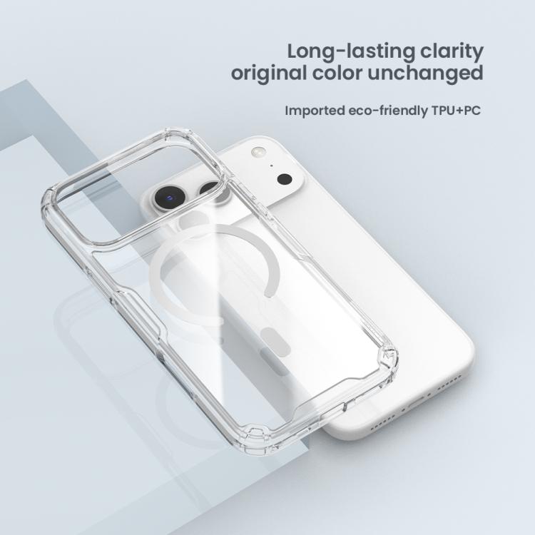Funda para teléfono NILLKIN Ultra Transparente MagSafe de PC + TPU, For iPhone 17 Pro Max, For iPhone 17 Pro, For iPhone 17, For iPhone Air