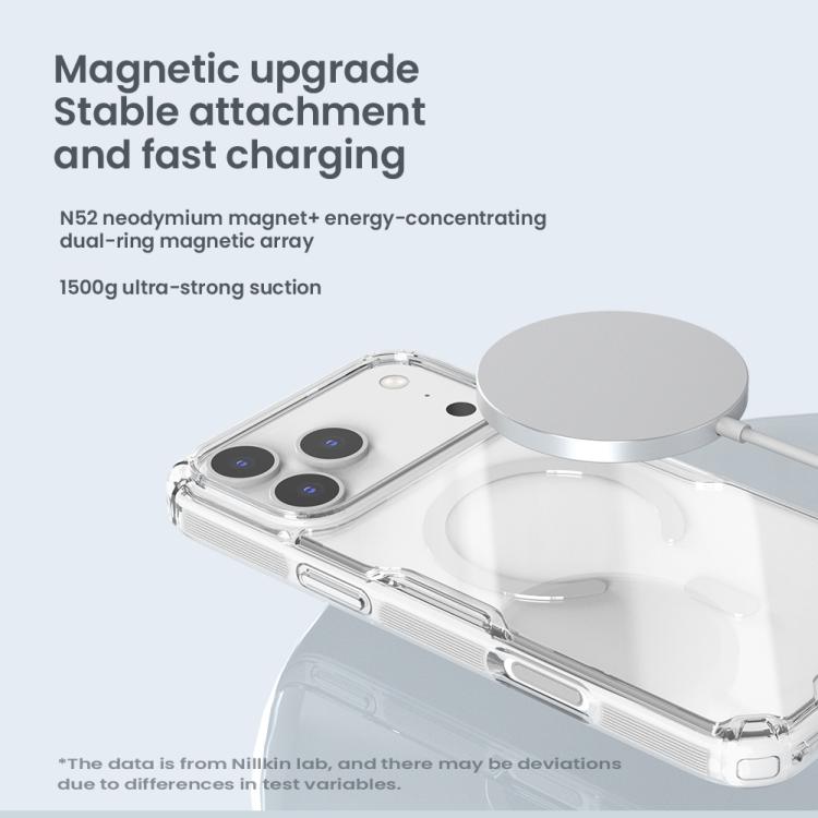 Funda para teléfono NILLKIN Ultra Transparente MagSafe de PC + TPU, For iPhone 17 Pro Max, For iPhone 17 Pro, For iPhone 17, For iPhone Air