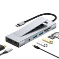 HUB 8 en 1 USB-C a SSD M.2 + HDTV + 2 x USB 3.2+ Audio + PD + Lector de tarjetas SD/TF, 8 in 1 with USB 3.2 + USB 3.2