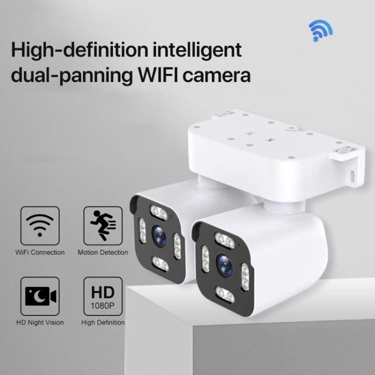 Cámara WiFi giratoria, con doble lente, doble panorámica y de 3 MP, EU Plug, US Plug