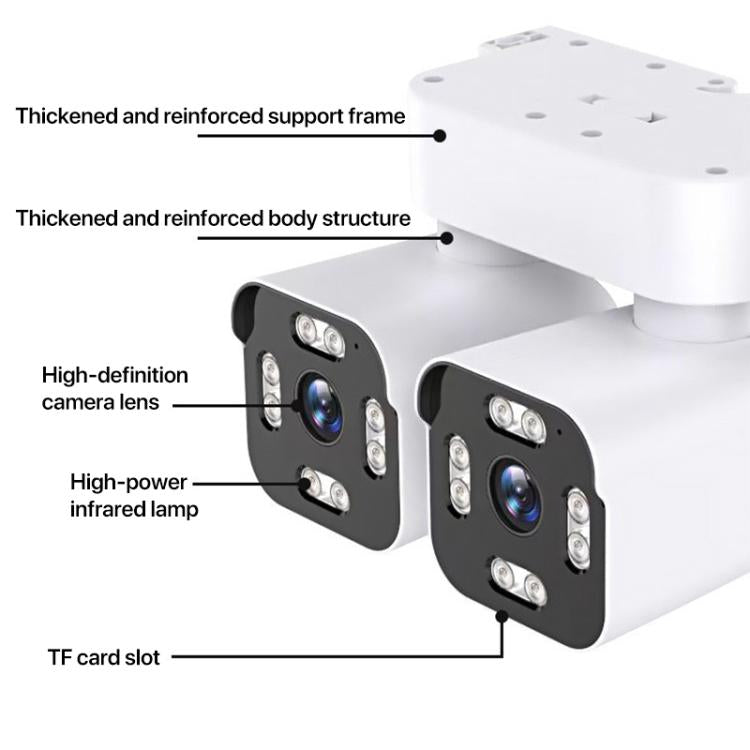 Cámara WiFi giratoria, con doble lente, doble panorámica y de 3 MP, EU Plug, US Plug