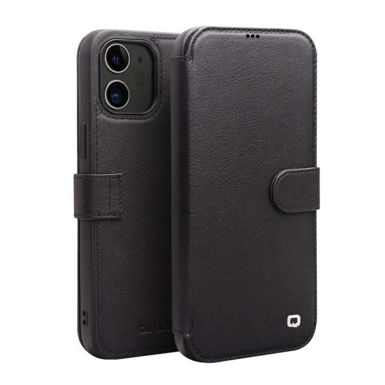 QIALINO Estuche de cuero con tapa horizontal magnética comercial con ranuras para tarjetas y billetera, For iPhone 12 mini, For iPhone 12 / 12 Pro, For iPhone 12 Pro Max