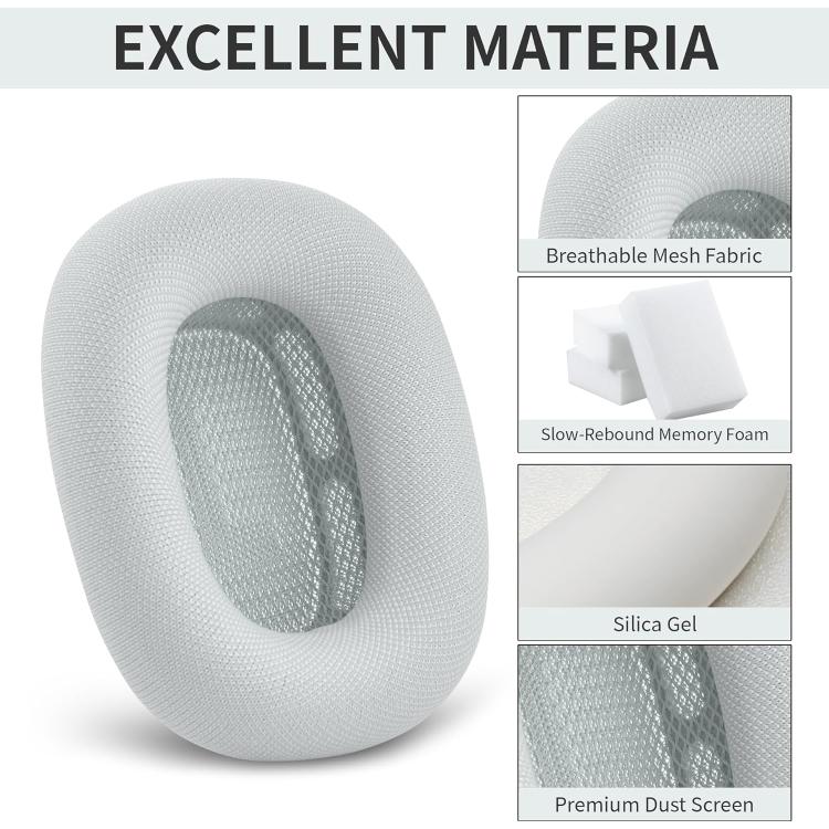 XDcase 1 par de almohadillas magnéticas de esponja de repuesto para auriculares, fabricadas en tela de malla, For AirPods Max