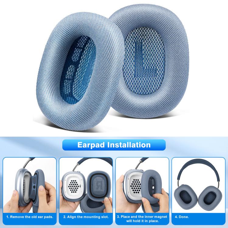 XDcase 1 par de almohadillas magnéticas de esponja de repuesto para auriculares, fabricadas en tela de malla, For AirPods Max 2