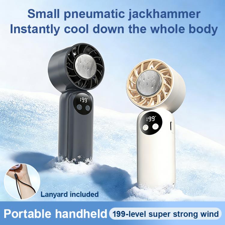 Ventilador portátil mini WD-01 con pantalla digital para refrigeración por hielo.