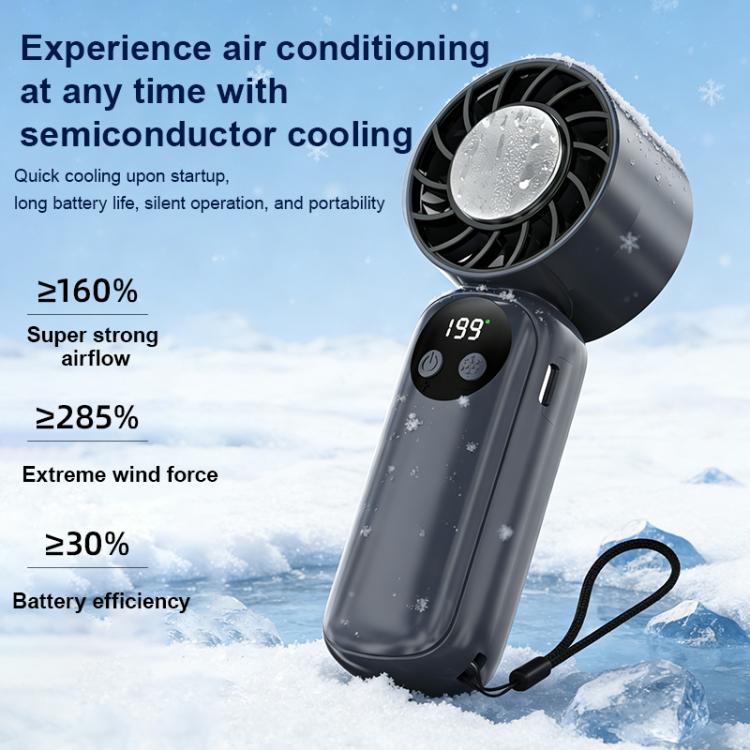 Ventilador portátil mini WD-01 con pantalla digital para refrigeración por hielo.