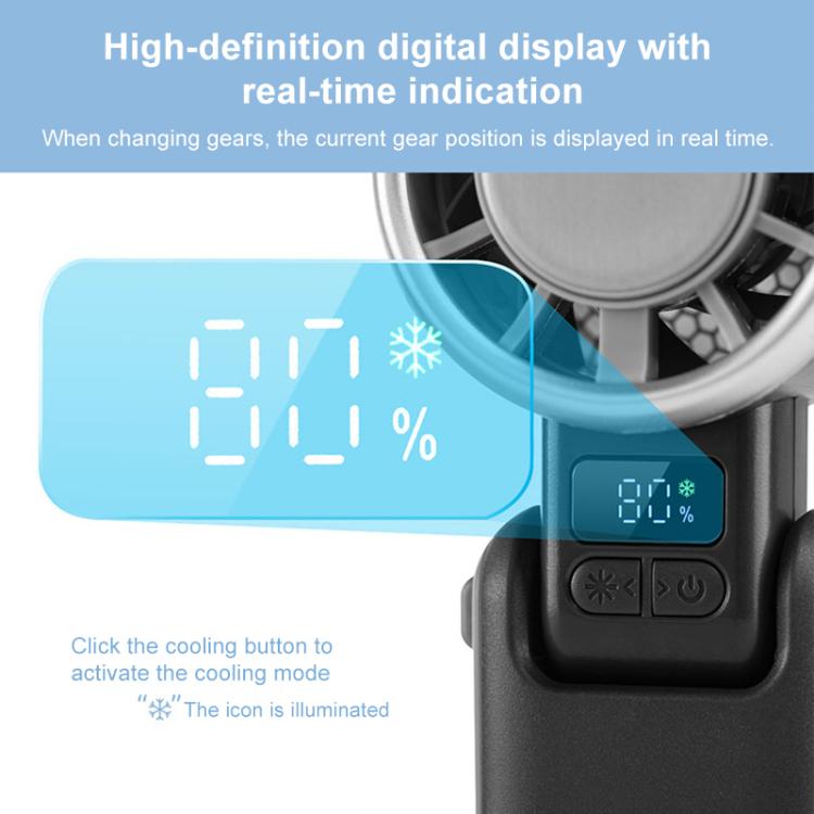 Ventilador de refrigeración portátil de alta velocidad H03B con pantalla digital