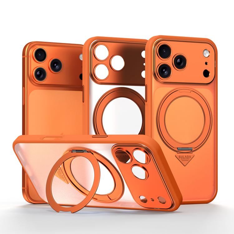 SULADA se transforma en una funda para teléfono 17 Pro semitransparente mate con soporte magnético giratorio., For iPhone 17 Pro Max, For iPhone 17 Pro, For iPhone 16 Pro Max, For iPhone 16 Pro